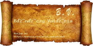 Bánóczy Valéria névjegykártya